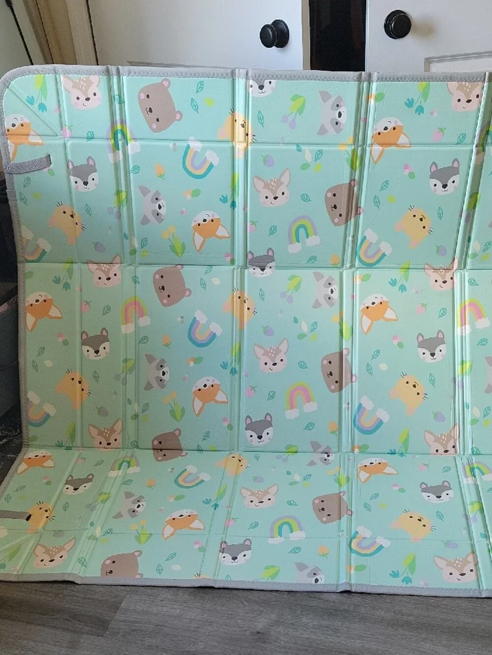 Baby Play Mat - Mint Animal Print